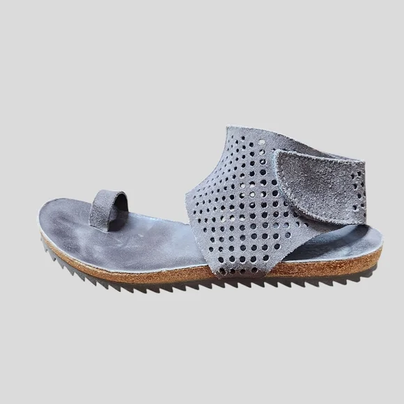 Pedro Garcia Venus Perforated Ankle Cuff Sandals - Picture 1 of 9